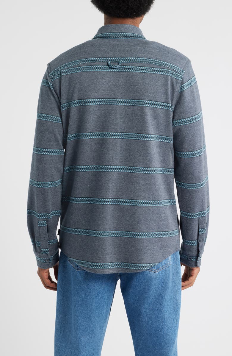 Rip Curl Grid Stretch Fleece Button-Up Shirt, Alternate, color, Pine Night