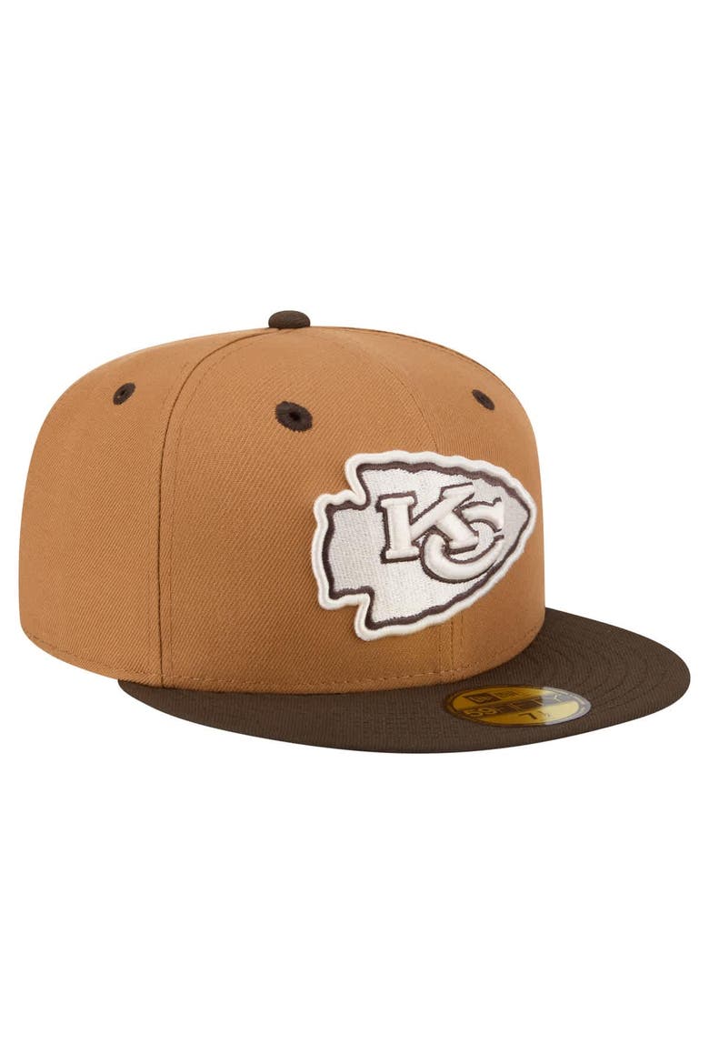 Men's New Era  Light Brown/Dark Brown Kansas City Chiefs Two-Tone Walnut 59FIFTY Fitted Hat, Alternate, color, Light Brown