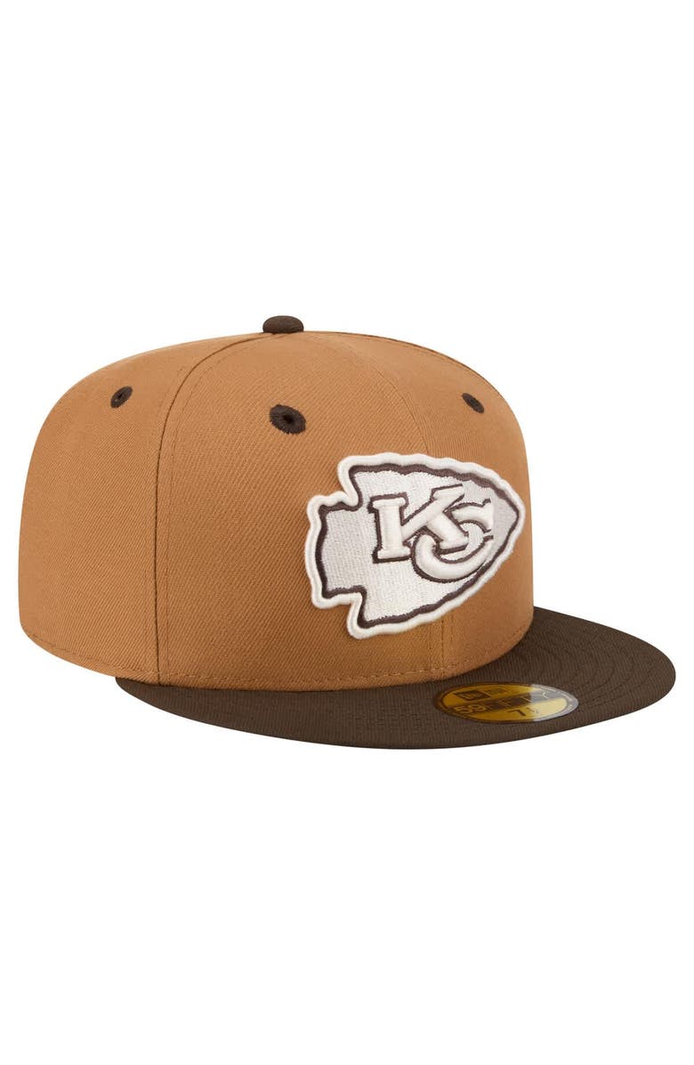 New Era Men's New Era Light Brown/Dark Brown Kansas City Chiefs Two-Tone Walnut 59FIFTY Fitted Hat, Alternate, color, Light Brown