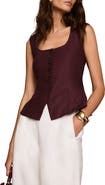 MINT VELVET Linen Blend Peplum Vest
