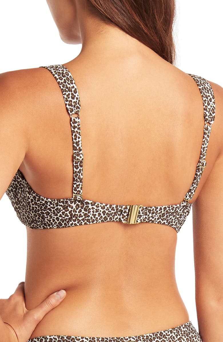 Sea Level Animal Print C- & D-Cup Underwire Bikini Top, Alternate, color, 