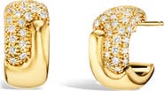 Pamela Zamore Holos Round 18K Gold & Diamond Huggie Hoop Earrings