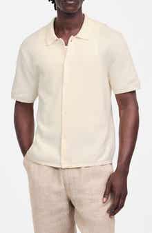 Madewell Short Sleeve Tuck Stitch Button-Up Shirt