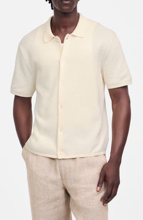 Madewell Tuck-stitch Button-up Sweater Polo In Neutral