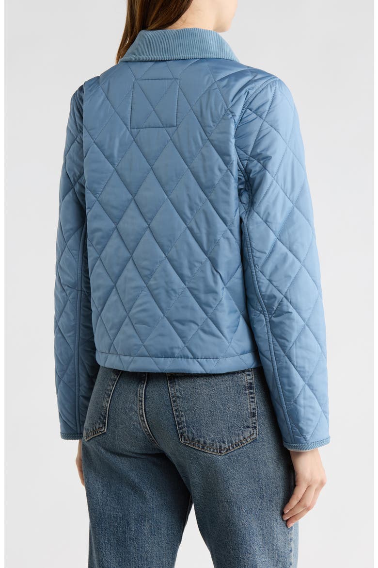 Snap Front Diamond Quilted Jacket, Alternate, color, BRISK BLUE