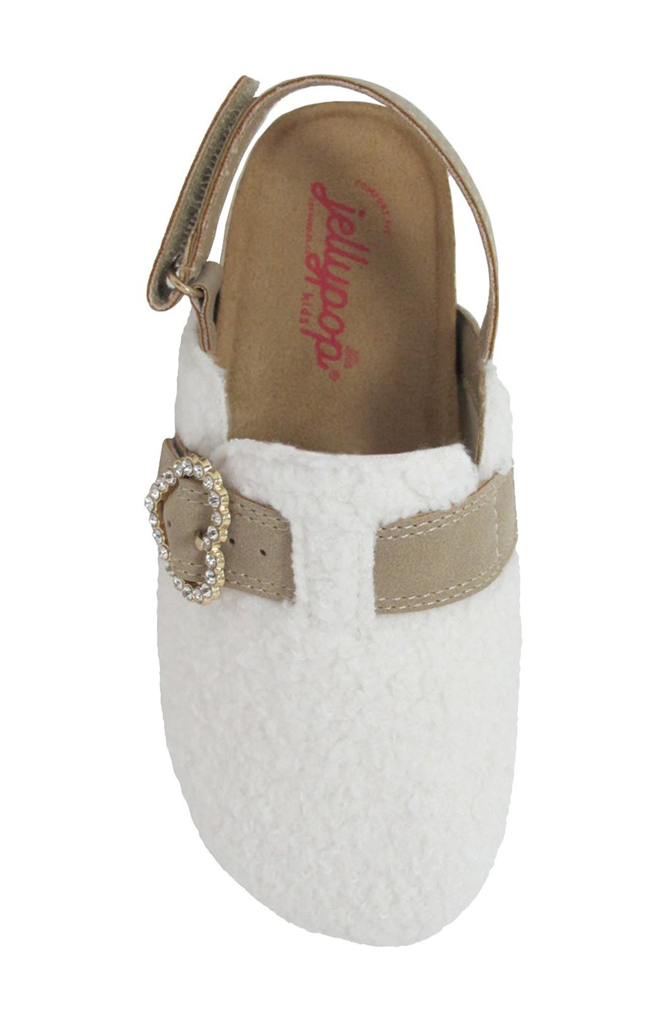 JELLYPOP Kids' Doan Faux Shearling Clog, Alternate, color, Beige
