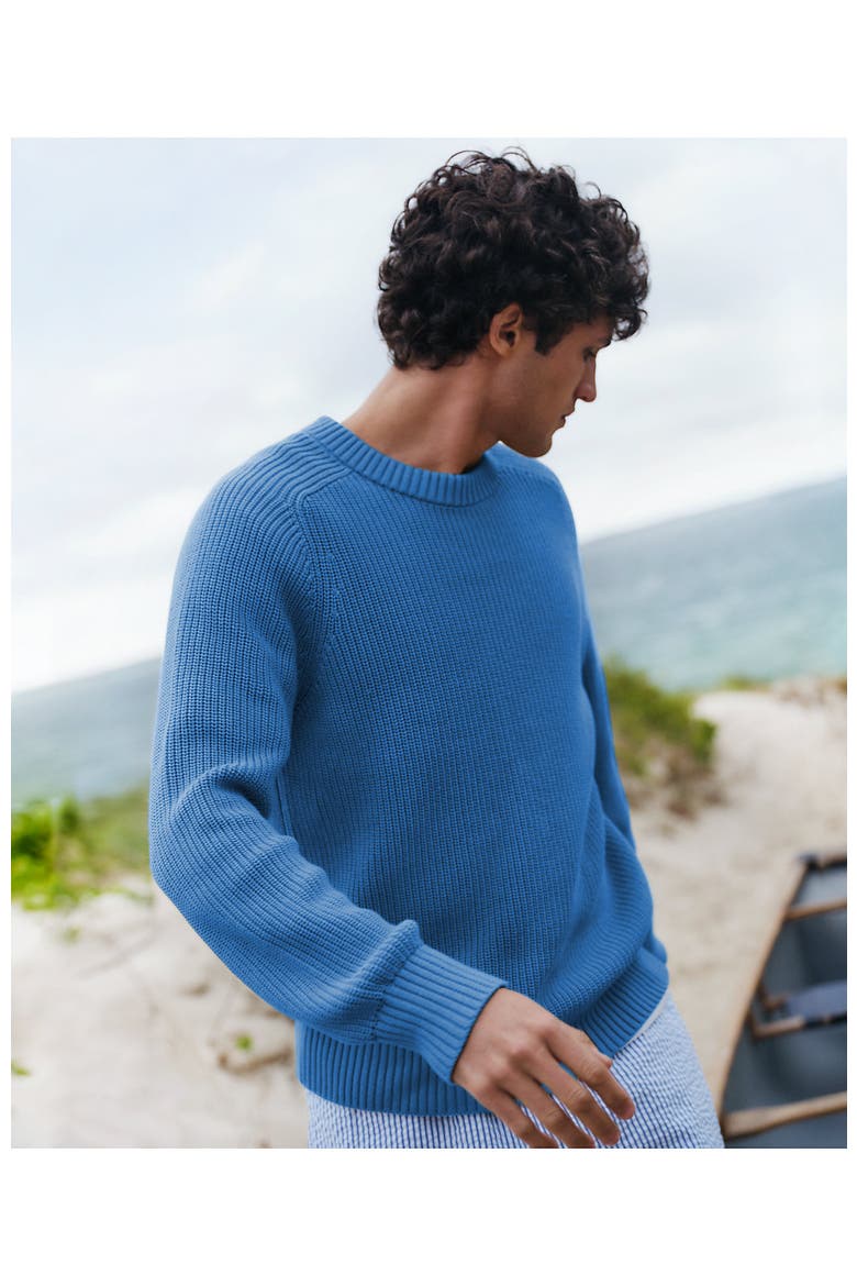 Drifter Cotton Crewneck Sweater, Alternate, color, Blue Hyacinth