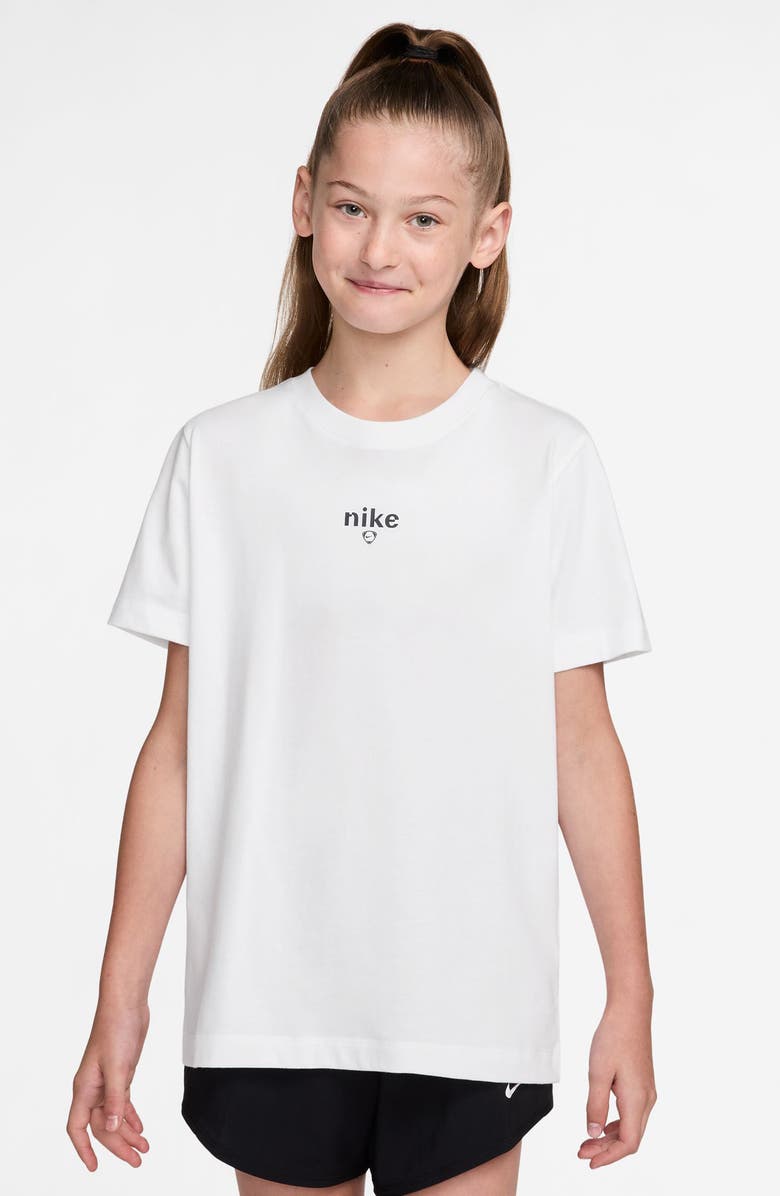 Nike Kids' Sportswear Winged Victory Cotton Graphic T-Shirt, Main, color, White