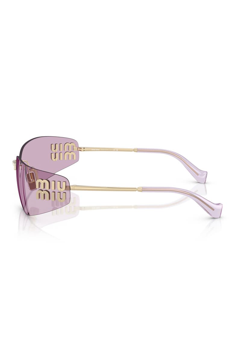75mm Oversize Rectangular Wrap Sunglasses, Alternate, color, PALE GOLD / PINK