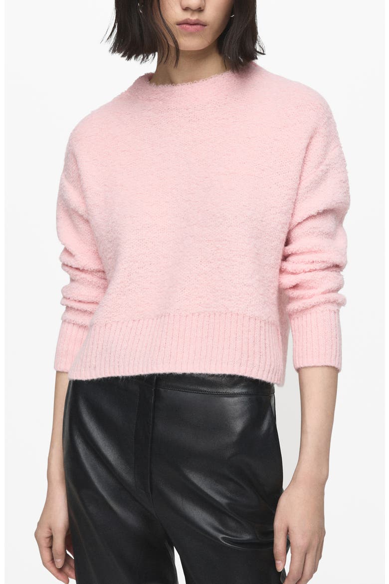 Boxy Crewneck Sweater, Main, color, PALE PINK