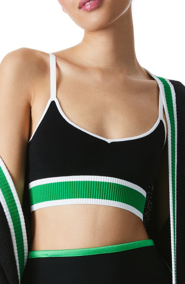 Alice + Olivia Maude Colorblock Rib Merino Wool Bralette, Main, color, 