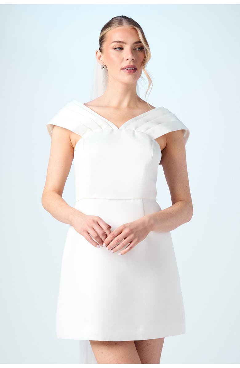 Coast Bardot Bridal Mini Dress, Main, color, Ivory