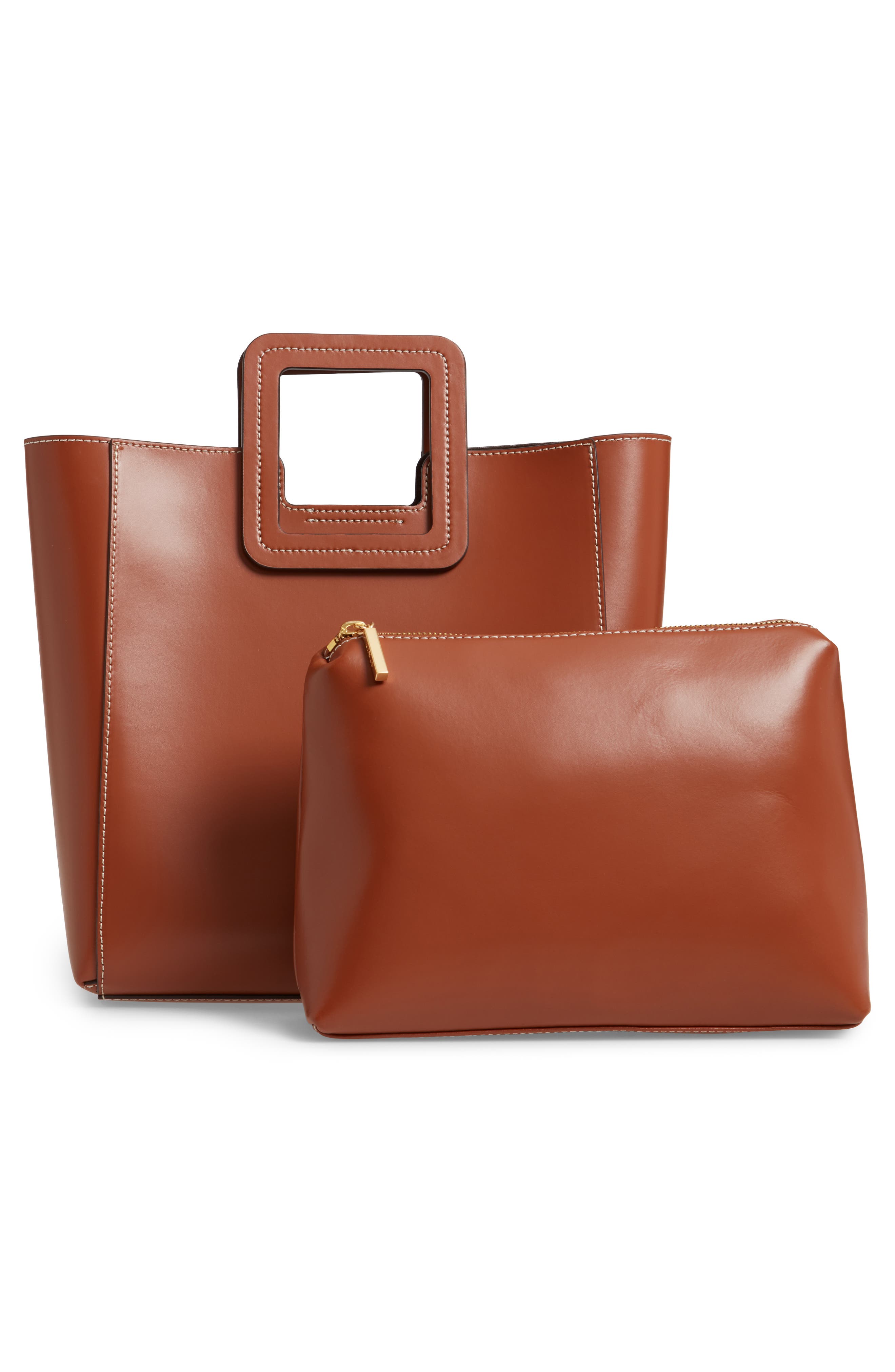 Shirley Calfskin Leather Handbag, Alternate, color, TAN
