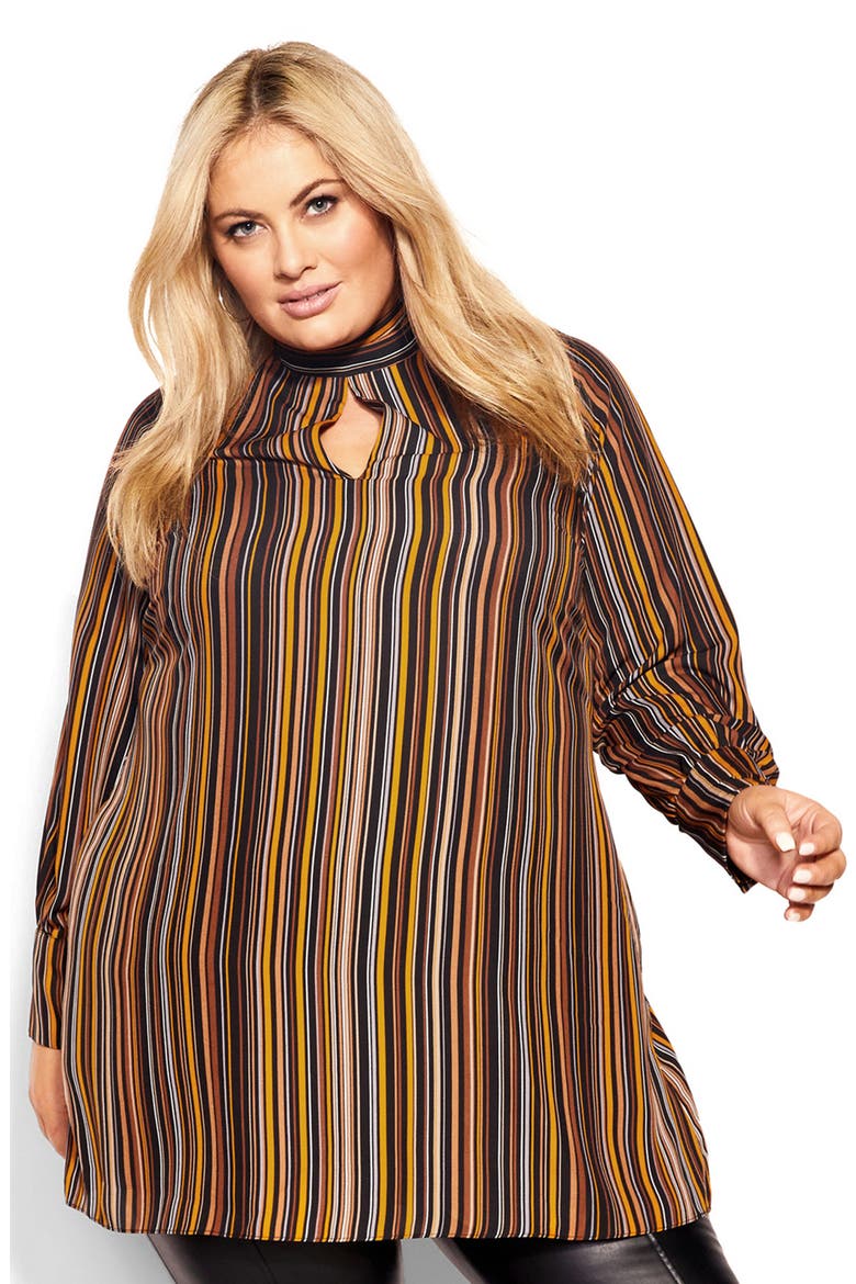 Tie Back Tunic Top, Alternate, color, STRIPE