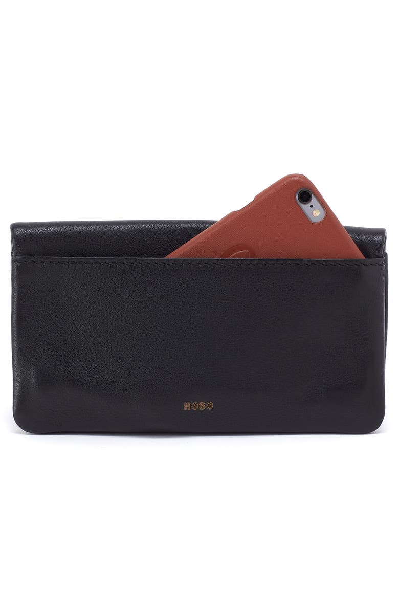 HOBO Lumen Leather Continental Bifold Wallet, Alternate, color, Black