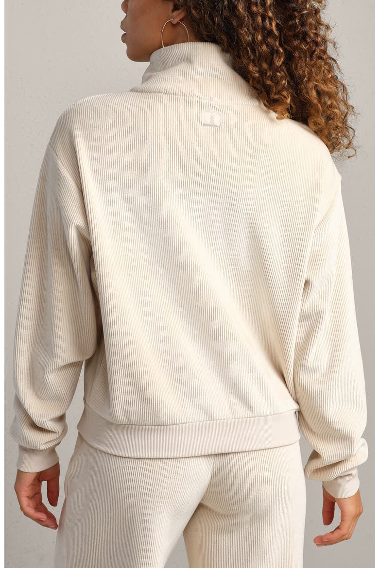 Plush Half Zip Pullover, Alternate, color, BONE