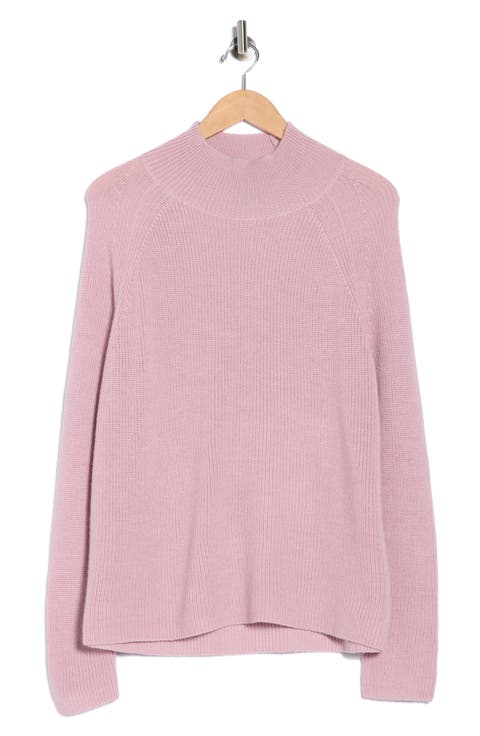 Raglan Sleeve Merino Wool Turtleneck Sweater