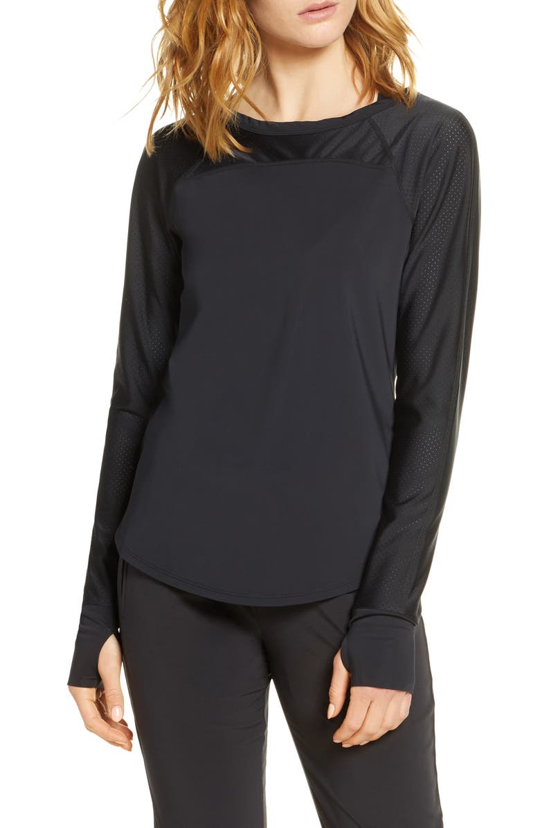 Zella Hi Energy Long Sleeve Active Tee, Main, color,