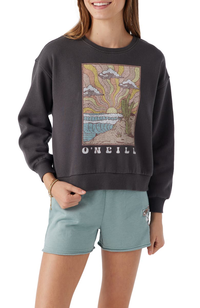 O'Neill Kids' Ana Cotton Graphic Sweatshirt, Main, color, 
