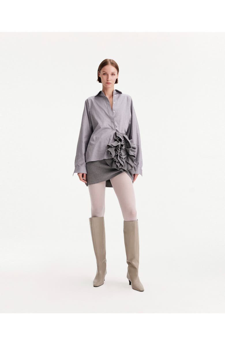 THEO The Label Nomia Ruffle Knit Skirt, Alternate, color, 