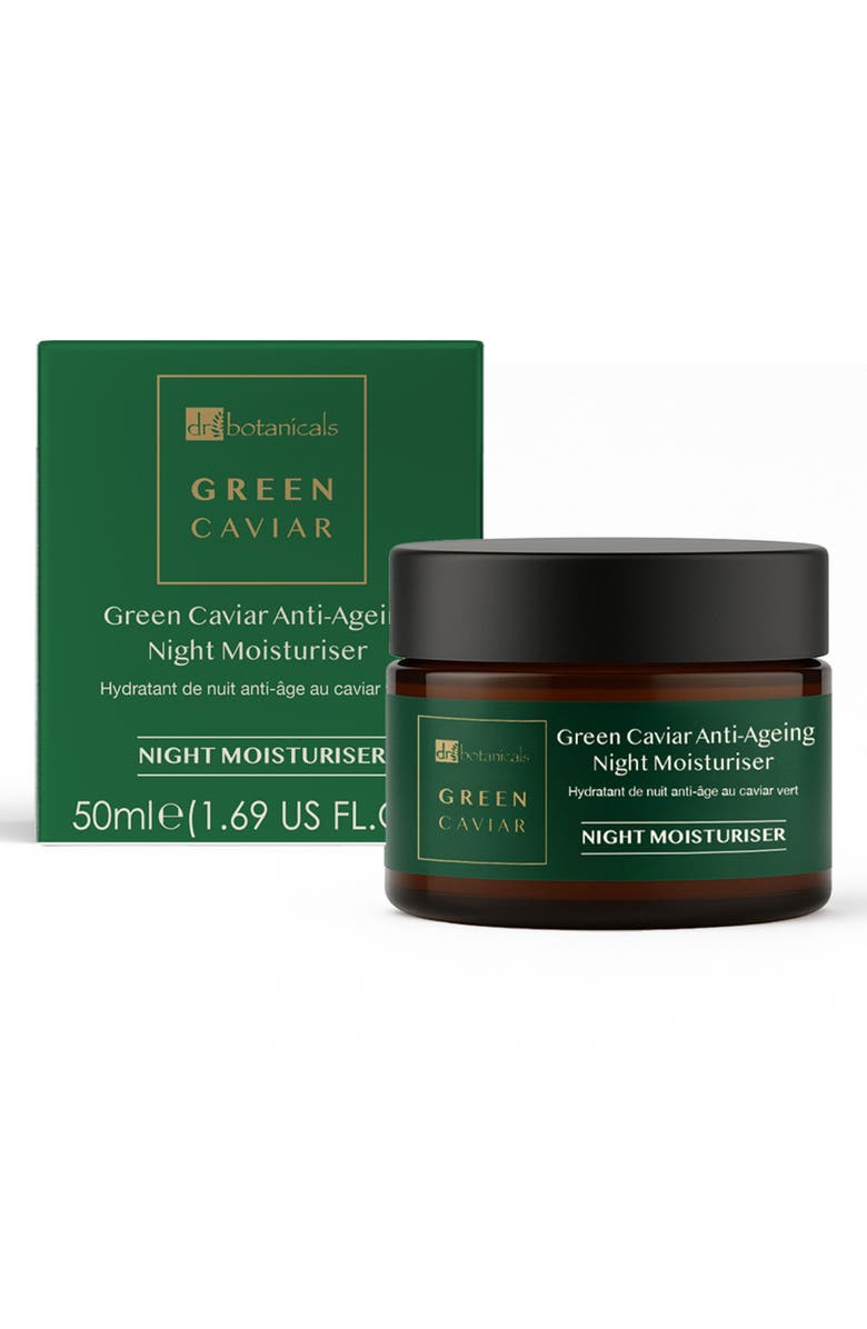 DR BOTANICALS Green Caviar & Argan Oil Anti-Oxidant Anti-Ageing Night Cream 50ml for Anti-Aging, Brightening, Main, color, White