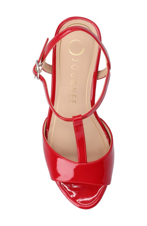 Journee Collection Lavine Slingback Flat Sandal In Patent/red