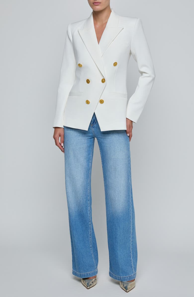 L'AGENCE Kyomi Double Breasted Blazer, Alternate, color, White