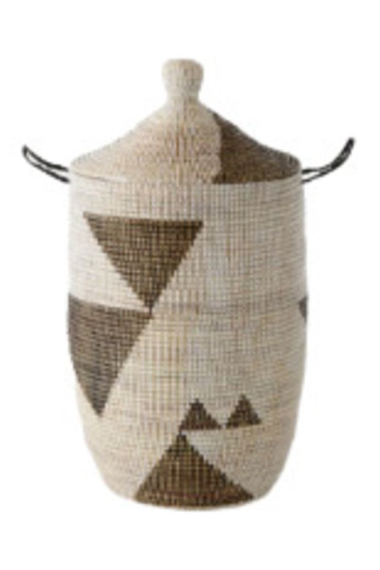 Dou Lid Storage Basket Graphic Print, Main, color, Black and White