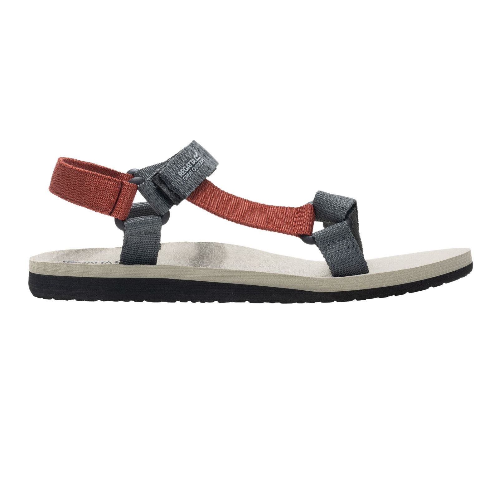 Vendeavour Sandals, Alternate, color, Dark Storm and Brick