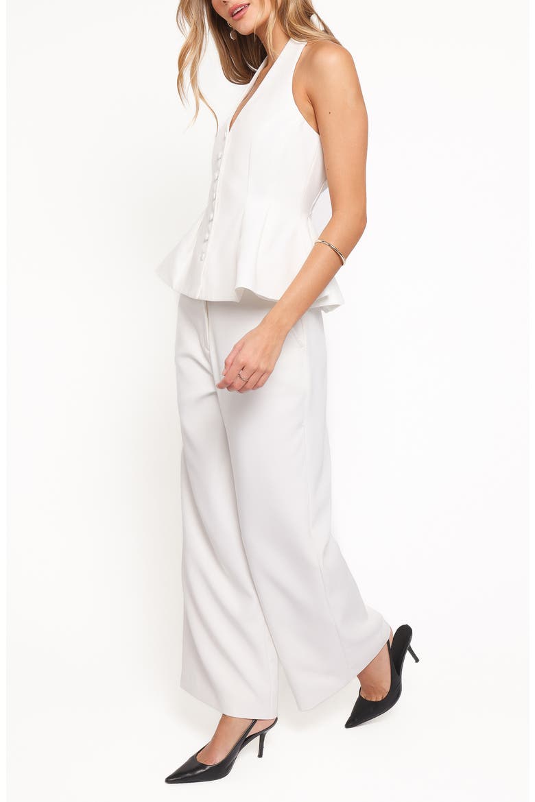Odelia Halter Vest & Wide Leg Pants Set, Alternate, color, WHITE