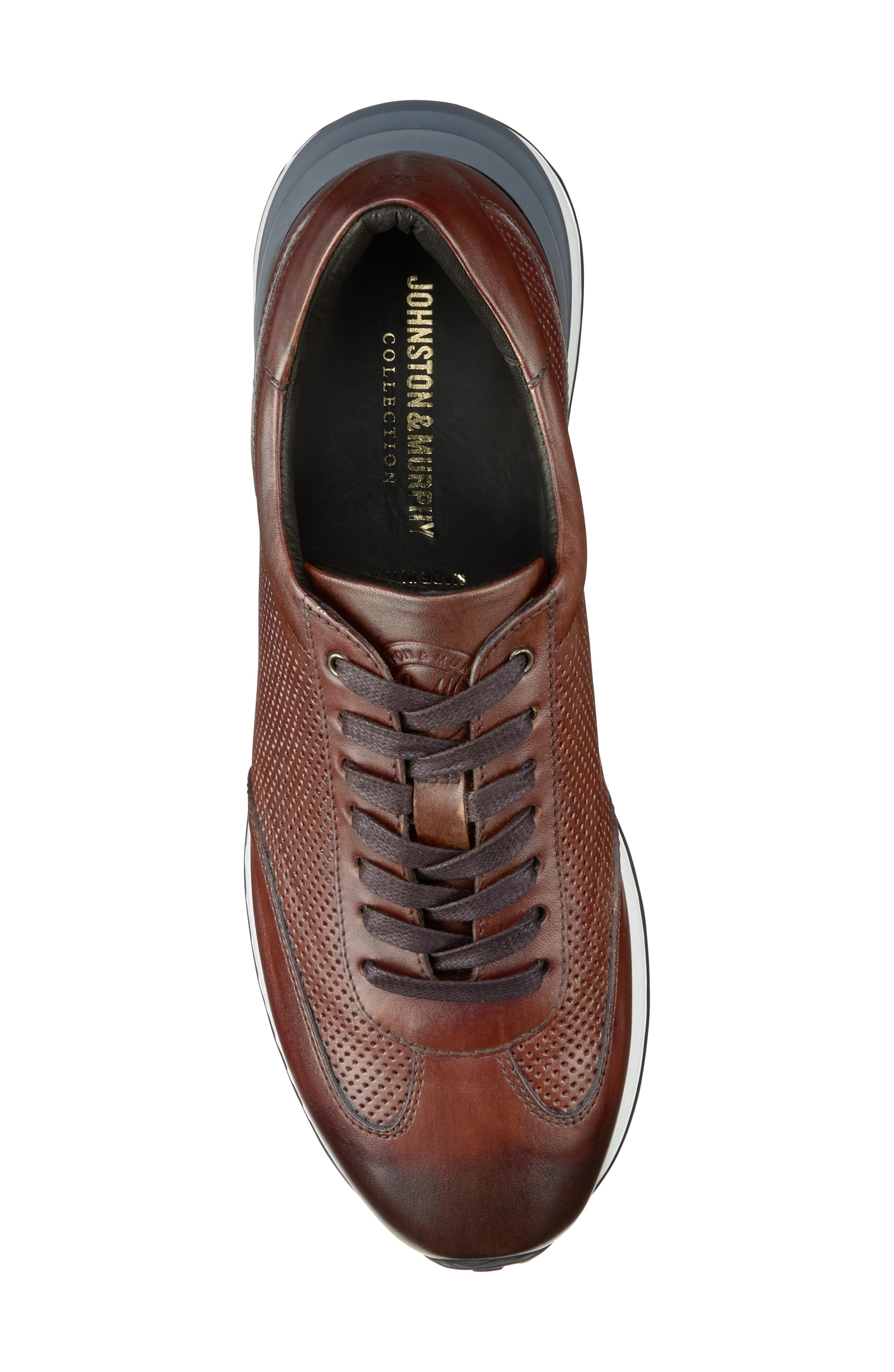 Johnston & Murphy Briggs Sneaker, Alternate, color, Brown Italian Calfskin