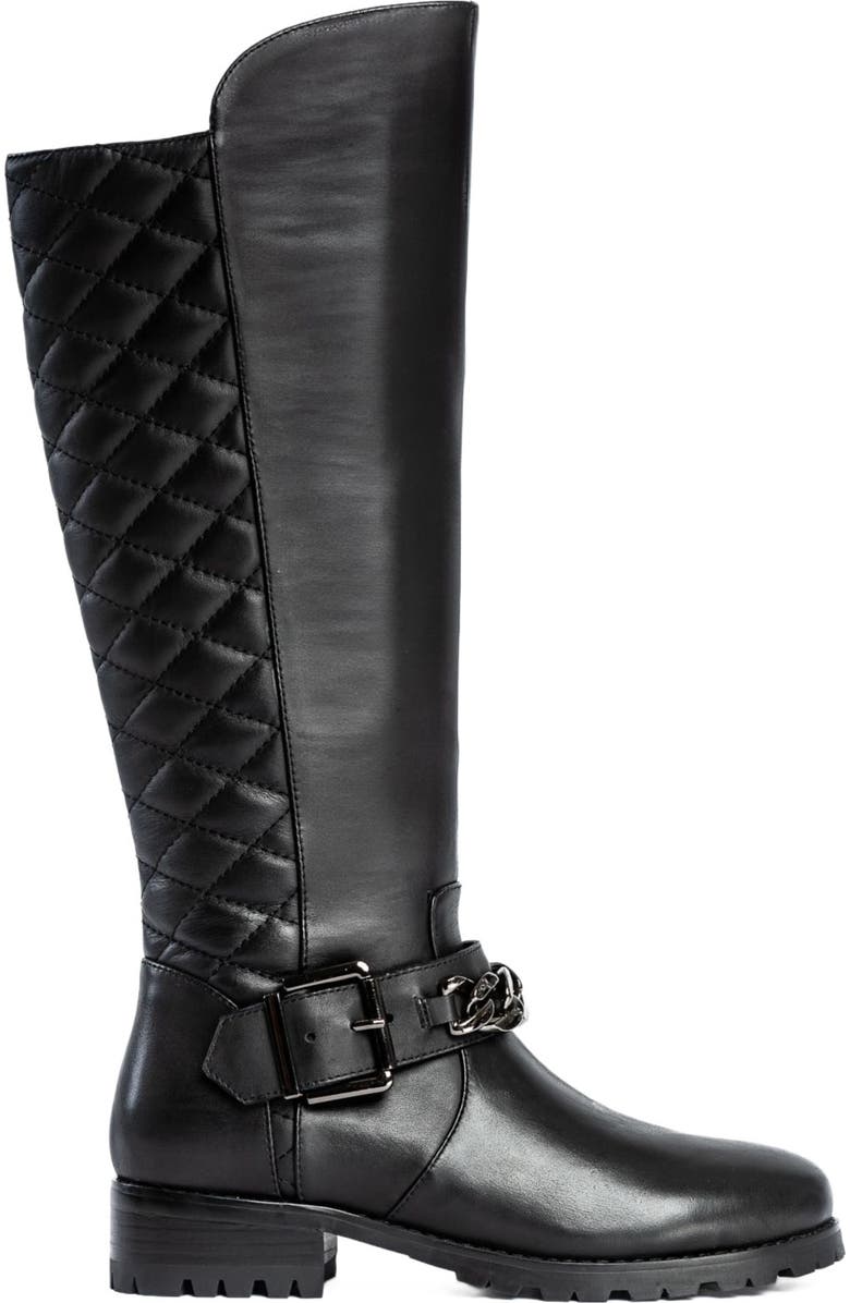Allegra James Libby Leather Tall Moto Boot, Main, color,