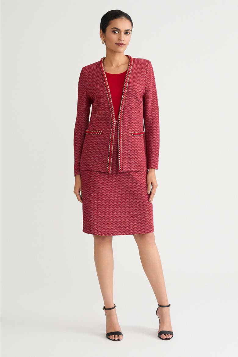 Heritage Whipstitch Chain Trim Knit Jacket, Alternate, color, Holiday/Twig/Black