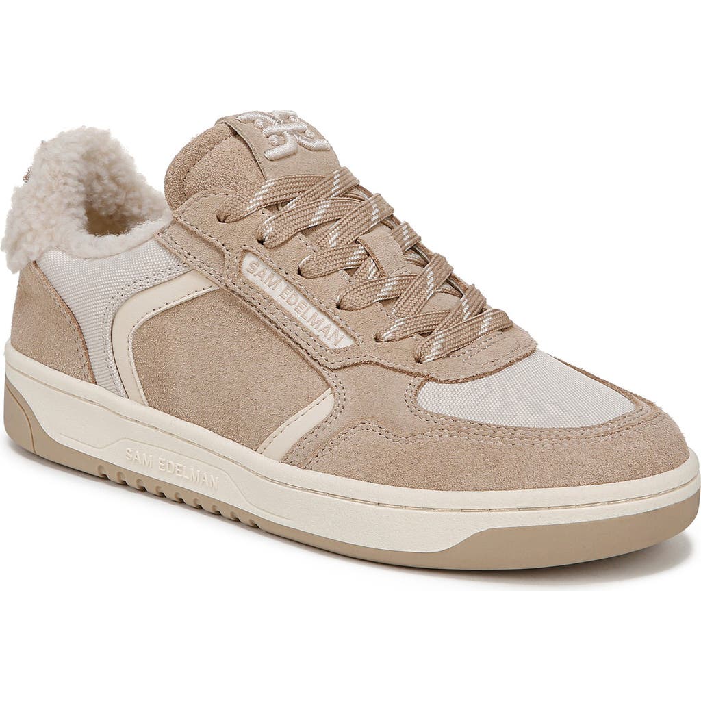 Shop Sam Edelman Harper Cozy Faux Shearling Sneaker In Light Oat/nature Mist