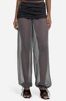 Mixed Media Chiffon Joggers