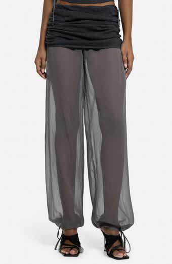 Mixed Media Chiffon Joggers
