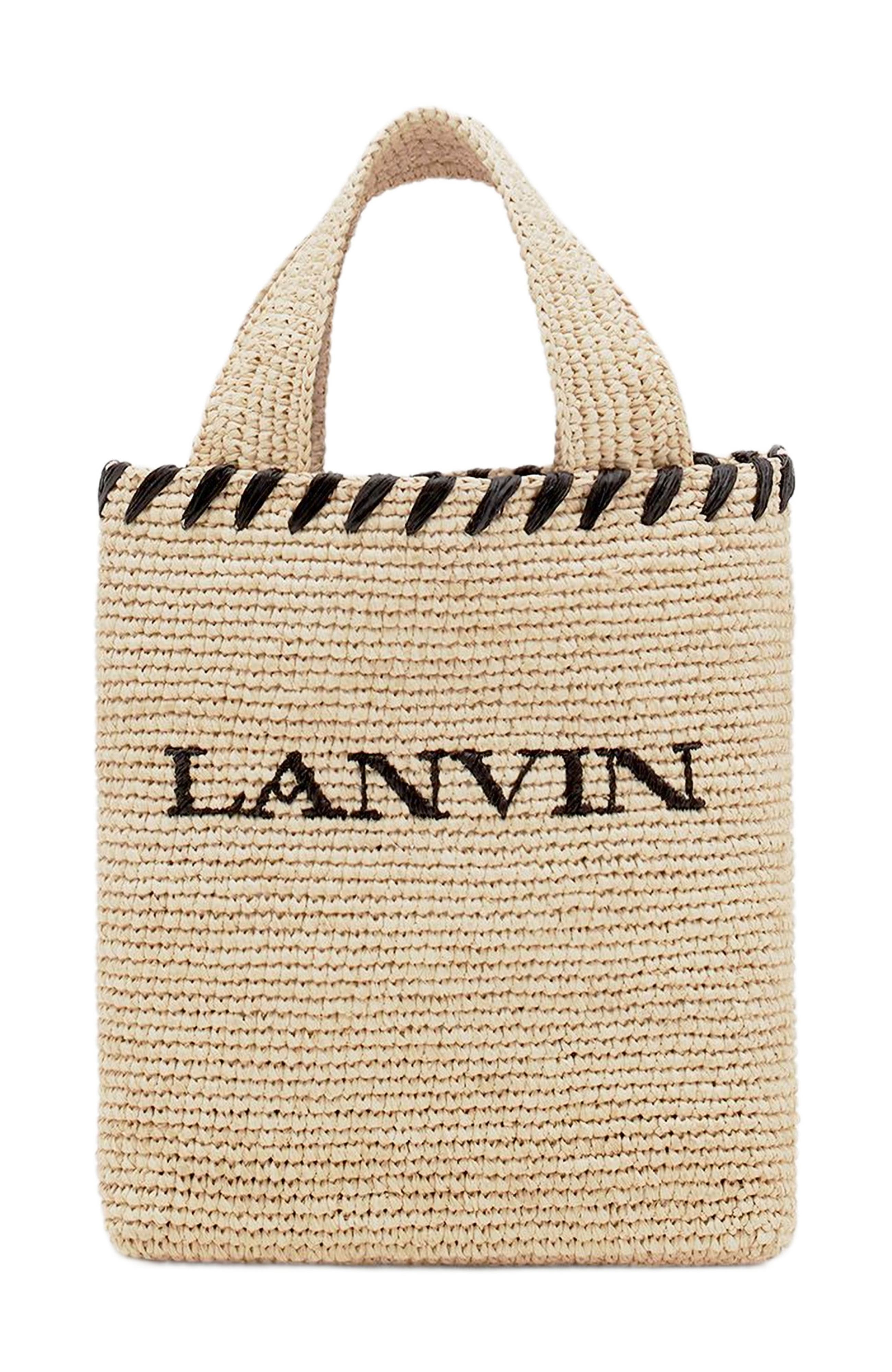 Lanvin Nano Raffia Tote Bag, Main, color, 