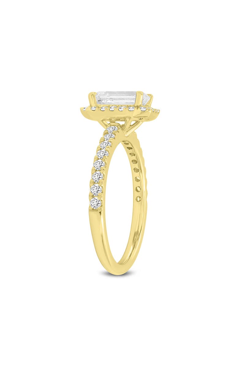 LuvMyJewelry Ivey 14K Yellow Gold Emerald Cut Lab Grown Diamond Halo Engagement Ring - 1.77 ctw, Alternate, color, 14K Yellow Gold