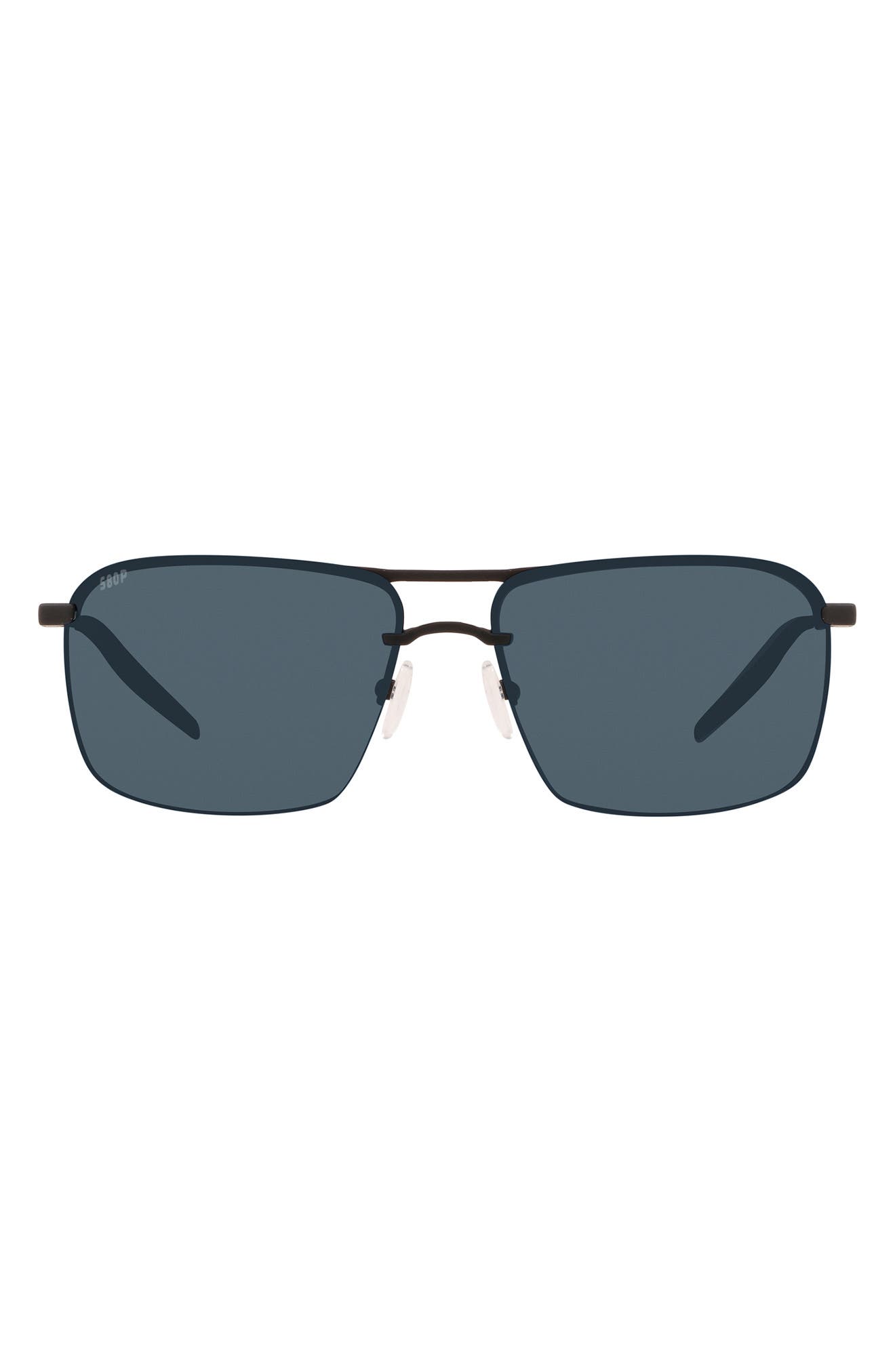 Costa Del Mar 62mm Oversize Rimless Rectangular Sunglasses