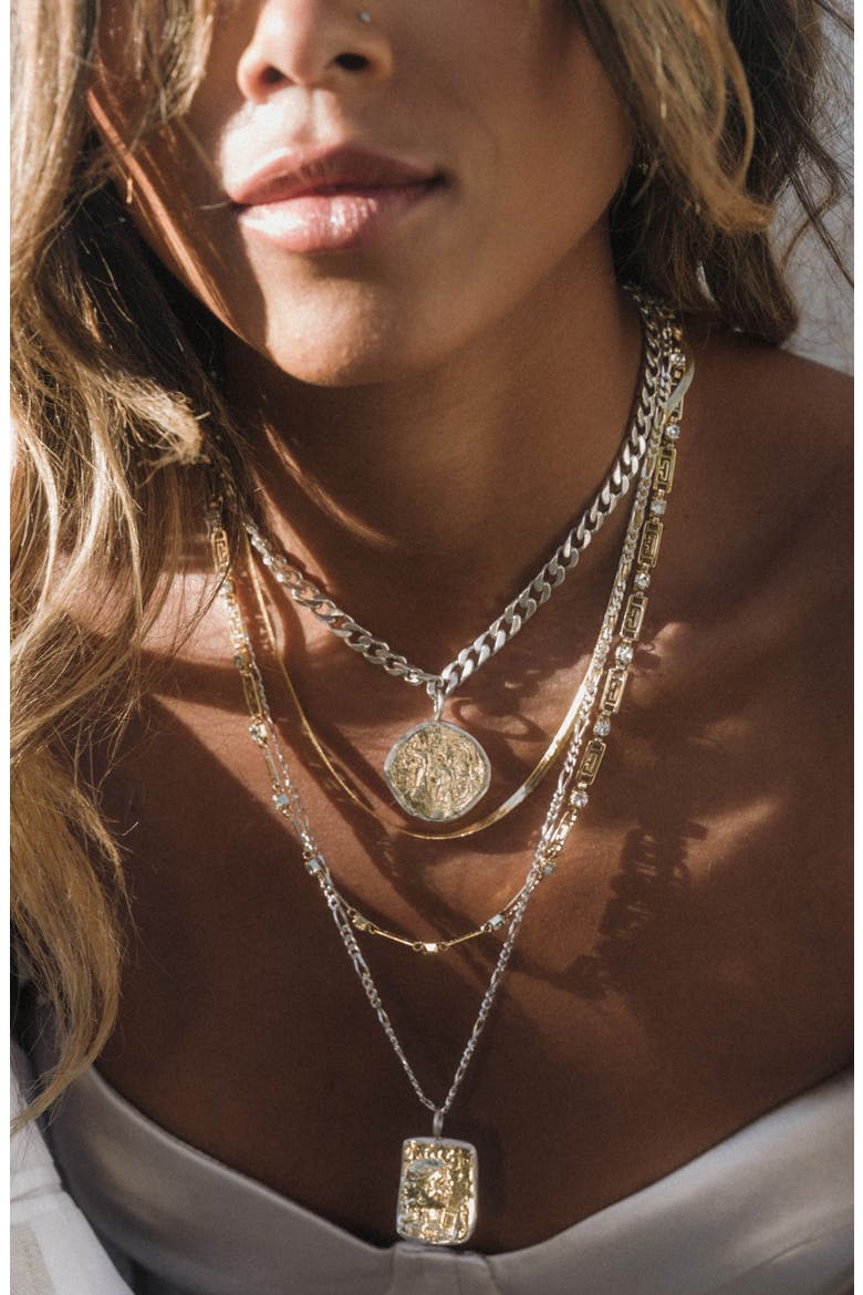 Goddess Pendant Necklace, Alternate, color, SILVER