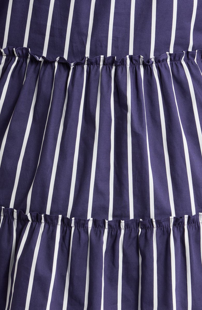 SUGARLIPS Stripe Split Neck Trapeze Dress, Alternate, color, Navy-Wht-Stripe