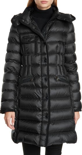 Moncler Hermine Grosgrain Trim Quilted Down Puffer Coat Moncler Hermine Grosgrain Trim Quilted Down Puffer Coat
