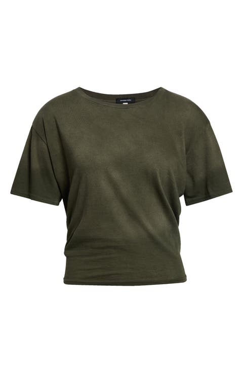 Tight Waist Cotton & Cashmere T-Shirt
