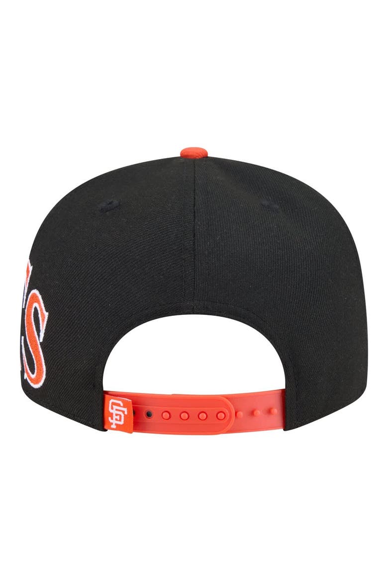 Men's New Era Black/Orange San Francisco Giants Stretched Two-Tone 9FIFTY Adjustable Hat, Alternate, color, Black