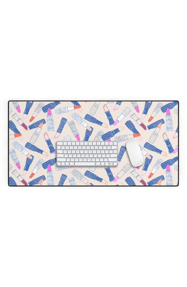 Deny Designs Lipstick Tube Print Desk Mat, Alternate, color, Blue