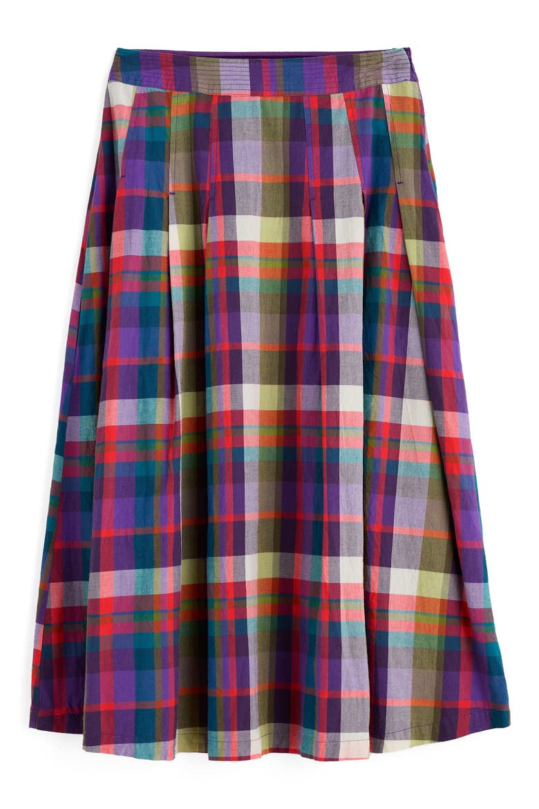 Jamboree Organic Cotton Chambray Midi Skirt, Alternate, color, FLORABUNDA MULTI DAMSON