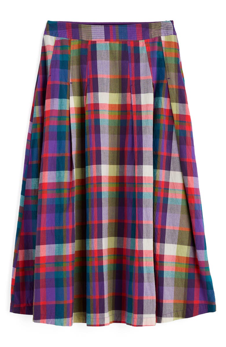 Seasalt Cornwall Jamboree Organic Cotton Chambray Midi Skirt, Alternate, color, Florabunda Multi Damson