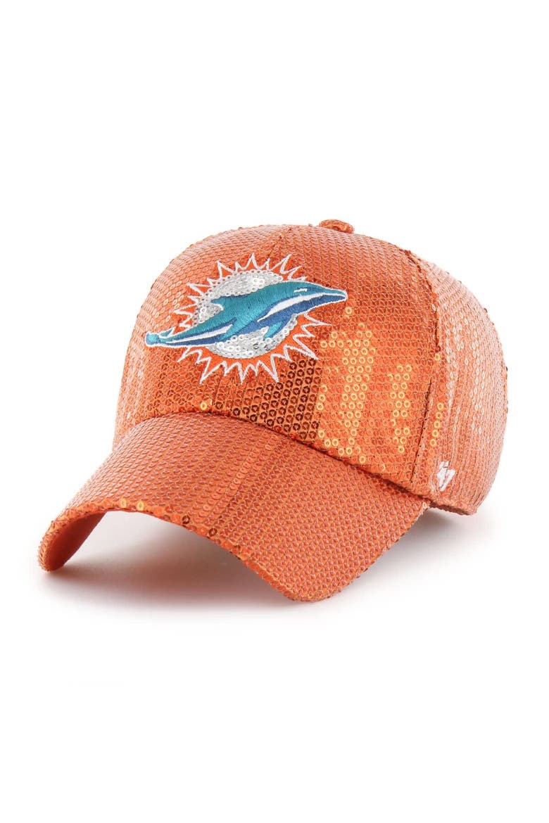 Women's '47  Orange Miami Dolphins Dazzle Clean Up Adjustable Hat, Main, color, Orange