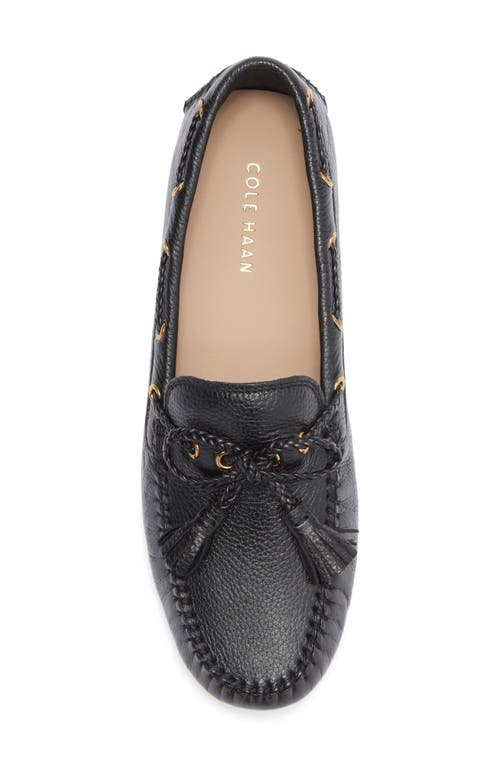 Cole Haan Gissella Croc Embossed Driving Loafer In Black