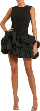 Mac Duggal Women's Sleeveless Crepe Bubble Skirt Mini Dress